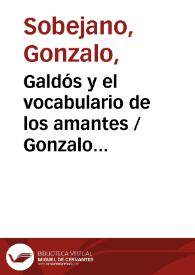 Galdós y el vocabulario de los amantes