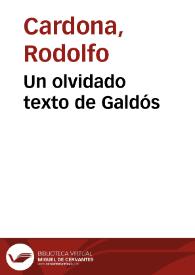 Un olvidado texto de Galdós