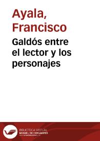 Galdós entre el lector y los personajes