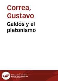 Galdós y el platonismo