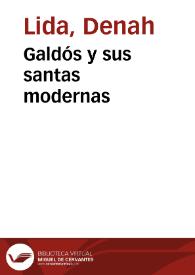 Galdós y sus santas modernas