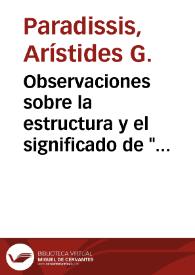 Observaciones sobre la estructura y el significado de 