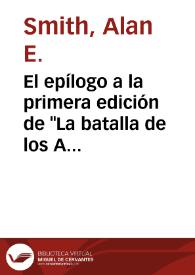 El epílogo a la primera edición de 