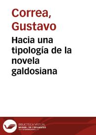 Hacia una tipología de la novela galdosiana