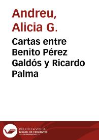 Cartas entre Benito Pérez Galdós y Ricardo Palma