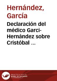 Declaración del médico Garci-Hernández sobre Cristóbal Colón (1515)