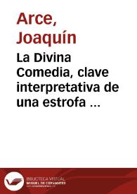 La Divina Comedia, clave interpretativa de una estrofa de Imperial