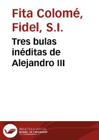 Tres bulas inéditas de Alejandro III