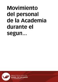 Movimiento del personal de la Academia durante el segundo semestre del año de 1887