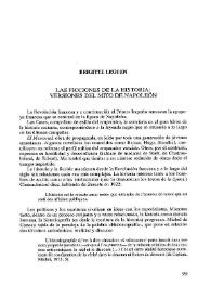 Las ficciones de la Historia : Versiones del mito de Napoleón