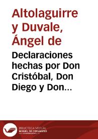 Declaraciones hechas por Don Cristóbal, Don Diego y Don Bartolomé Colón acerca de su nacionalidad