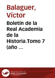 Boletín de la Real Academia de la Historia.Tomo 7 (año 1885). Variedades. Prólogo