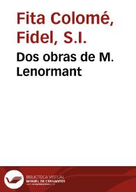 Dos obras de M. Lenormant