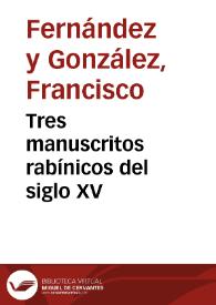 Tres manuscritos rabínicos del siglo XV