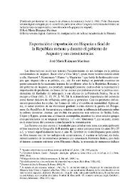 Exportación e importación en Hispania a final de la República romana y durante el gobierno de Augusto y sus consecuencias