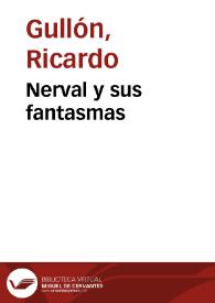 Nerval y sus fantasmas