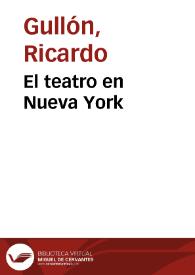 El teatro en Nueva York