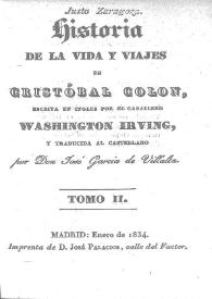 Historia de la vida y viajes de Cristóbal Colón. Tomo II