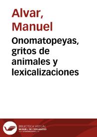 Onomatopeyas, gritos de animales y lexicalizaciones