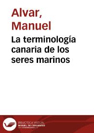 La terminología canaria de los seres marinos