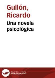 Una novela psicológica