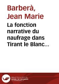 La fonction narrative du naufrage dans Tirant le Blanc