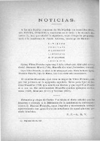 Noticias. Boletín de la Real Academia de la Historia, tomo 27 (noviembre 1895). Cuaderno V