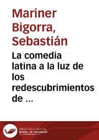 La comedia latina a la luz de los redescubrimientos de Menandro