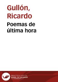 Poemas de última hora