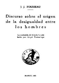 Discurso sobre el origen de la desigualdad entre los hombres