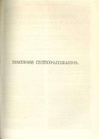 Discursos crítico-literarios