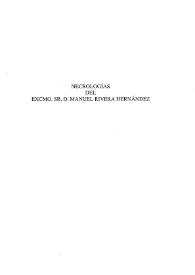 Necrologías del Excmo. Sr. D. Manuel Rivera Hernández