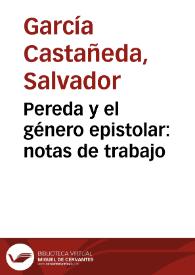 Pereda y el género epistolar: notas de trabajo