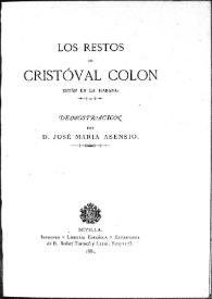 Los restos de Cristóval [sic] Colón están en La Habana : demostración