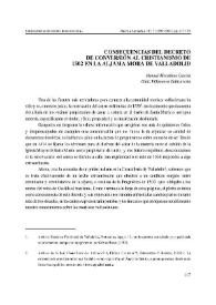 Consecuencias del decreto de conversión al cristianismo de 1502 en la aljama mora de Valladolid