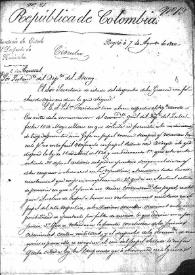 Circular del Ministerio de Estado en el Despacho de la Secretaría de Hacienda al Intendente del Departamento de Azuay  comunicándole el Decreto extraordinario concediendo a los individuos de tropa permiso para usar papel común para dirigirse a sus jefes en lugar de papel sellado dadas las circunstancias especiales de la República (Bogotá, 7 de agosto de 1829)