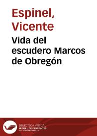 Vida del escudero Marcos de Obregón