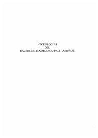 Necrologías del Excmo. Sr. D. Gregorio Prieto Muñoz