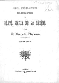 Memoria histórico-descriptiva del Monasterio de la Rábida