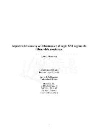 Aspectes del comerç a Catalunya en el segle XVI segons els llibres dels mostassas : transcripció del llibre de la mostassafia de Barcelona de 1560