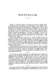 Noticias. Boletín de la Real Academia de la Historia. Tomo 40 (junio 1902). Cuaderno VI