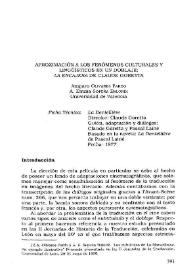 Aproximación a los fenómenos culturales y lingüísticos en un doblaje: La encajera de Claude Goretta