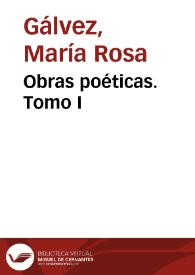 Obras poéticas. Tomo I