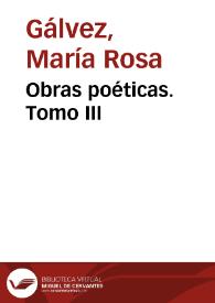 Obras poéticas. Tomo III