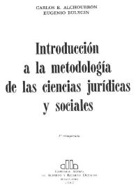 Introducción a la metodología de las ciencias jurídicas y sociales