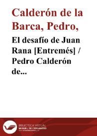 El desafío de Juan Rana [Entremés]