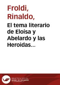 El tema literario de Eloísa y Abelardo y las Heroidas de José Marchena