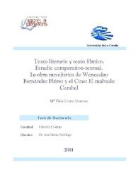 Texto literario y texto fílmico. Estudio comparativo-textual. La obra novelística de Wenceslao Fernández Flórez y el cine. El malvado Carabel