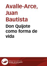 Don Quijote como forma de vida