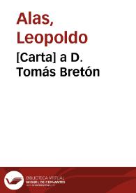 [Carta] a D. Tomás Bretón